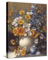 Sunflowers and Daisies-Frank Janca-Stretched Canvas