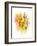 Sunflowers and Delphinium, 2016-John Keeling-Framed Giclee Print