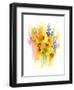 Sunflowers and Delphinium, 2016-John Keeling-Framed Giclee Print