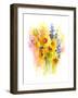 Sunflowers and Delphinium, 2016-John Keeling-Framed Giclee Print