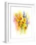 Sunflowers and Delphinium, 2016-John Keeling-Framed Giclee Print