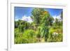 Sunflowers and Garden-Robert Goldwitz-Framed Giclee Print