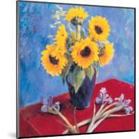 Sunflowers and Irises-Edward Noott-Mounted Art Print