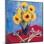 Sunflowers and Irises-Edward Noott-Mounted Art Print