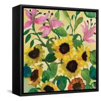 Sunflowers and Pink Lilies-Kim Parker-Framed Stretched Canvas