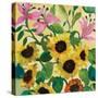 Sunflowers and Pink Lilies-Kim Parker-Stretched Canvas