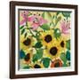 Sunflowers and Pink Lilies-Kim Parker-Framed Giclee Print