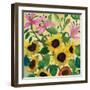 Sunflowers and Pink Lilies-Kim Parker-Framed Giclee Print