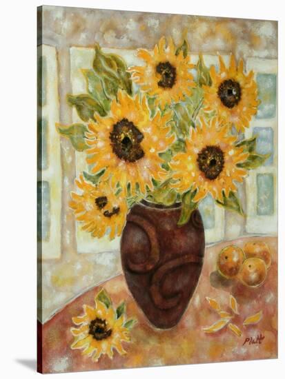 Sunflowers and Satsumas-Lorraine Platt-Stretched Canvas