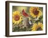 Sunflowers and Songbirds-William Vanderdasson-Framed Giclee Print