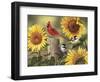 Sunflowers and Songbirds-William Vanderdasson-Framed Giclee Print