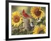 Sunflowers and Songbirds-William Vanderdasson-Framed Giclee Print