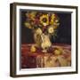 Sunflowers and Wine-Allayn Stevens-Framed Art Print