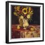 Sunflowers and Wine-Allayn Stevens-Framed Art Print