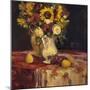 Sunflowers and Wine-Allayn Stevens-Mounted Art Print