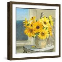 Sunflowers by the Sea Crop Light-Danhui Nai-Framed Art Print