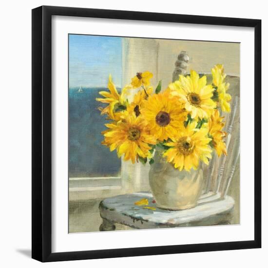 Sunflowers by the Sea Crop Light-Danhui Nai-Framed Art Print