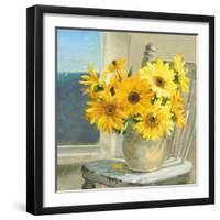 Sunflowers by the Sea Crop Light-Danhui Nai-Framed Art Print