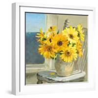 Sunflowers by the Sea Crop Light-Danhui Nai-Framed Art Print