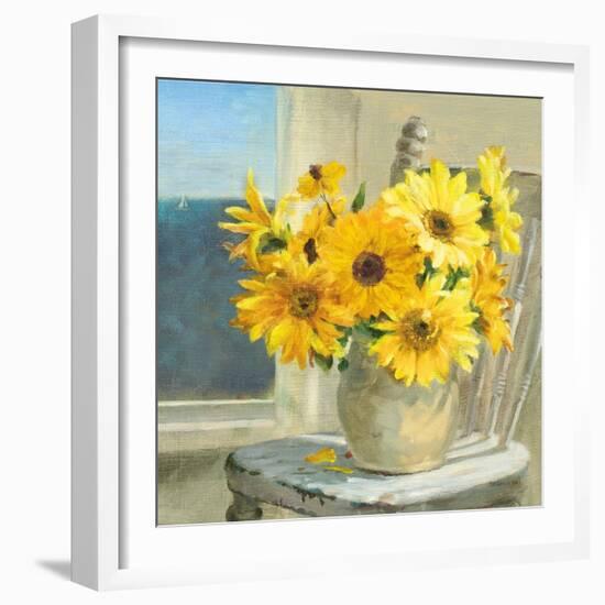 Sunflowers by the Sea Crop Light-Danhui Nai-Framed Art Print