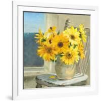 Sunflowers by the Sea Crop Light-Danhui Nai-Framed Art Print