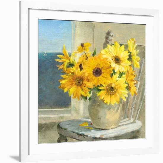 Sunflowers by the Sea Crop Light-Danhui Nai-Framed Art Print