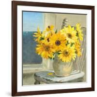 Sunflowers by the Sea Crop Light-Danhui Nai-Framed Art Print