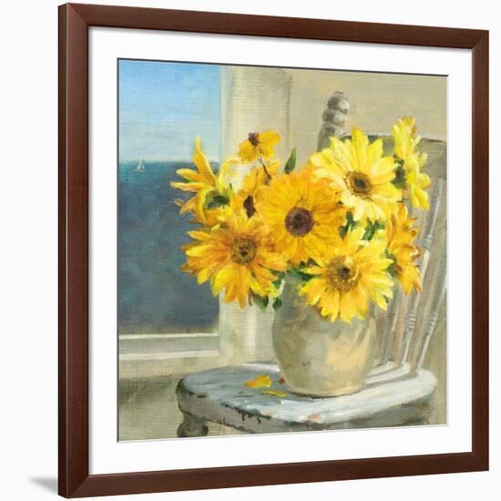 Sunflowers by the Sea Crop Light-Danhui Nai-Framed Art Print