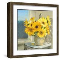 Sunflowers by the Sea Crop Light-Danhui Nai-Framed Art Print