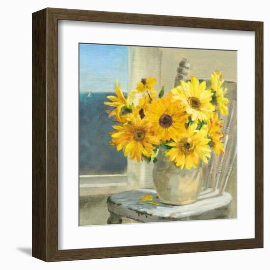 Sunflowers by the Sea Crop Light-Danhui Nai-Framed Art Print