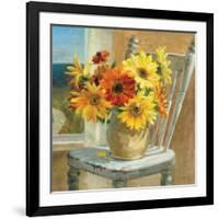 Sunflowers by the Sea Crop-Danhui Nai-Framed Art Print