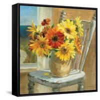 Sunflowers by the Sea Crop-Danhui Nai-Framed Stretched Canvas