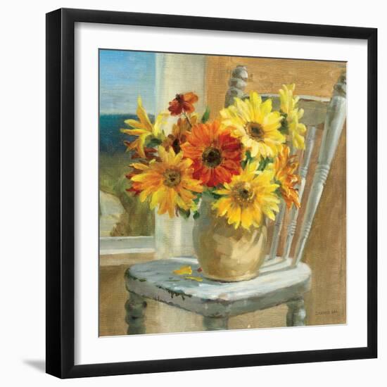 Sunflowers by the Sea Crop-Danhui Nai-Framed Art Print