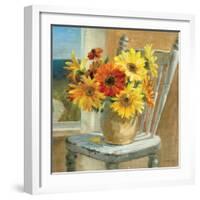 Sunflowers by the Sea Crop-Danhui Nai-Framed Art Print