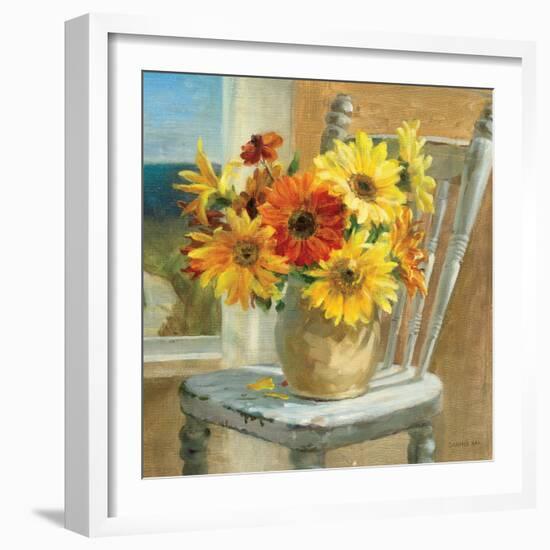 Sunflowers by the Sea Crop-Danhui Nai-Framed Art Print