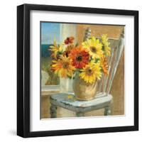 Sunflowers by the Sea Crop-Danhui Nai-Framed Art Print