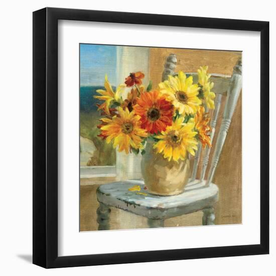 Sunflowers by the Sea Crop-Danhui Nai-Framed Art Print