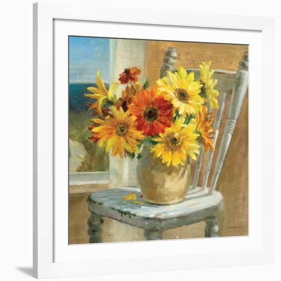 Sunflowers by the Sea Crop-Danhui Nai-Framed Art Print