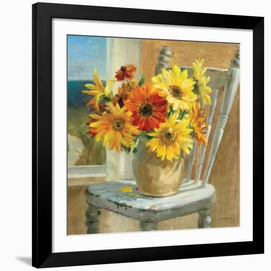 Sunflowers by the Sea Crop-Danhui Nai-Framed Art Print