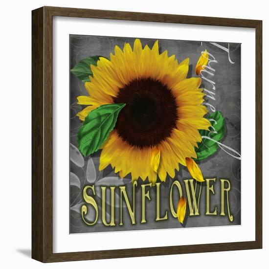 Sunflowers Chalkboard-Asmaa’ Murad-Framed Giclee Print