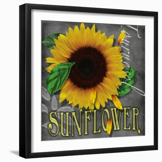 Sunflowers Chalkboard-Asmaa’ Murad-Framed Giclee Print