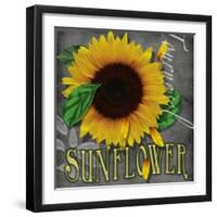 Sunflowers Chalkboard-Asmaa’ Murad-Framed Giclee Print