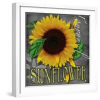 Sunflowers Chalkboard-Asmaa’ Murad-Framed Giclee Print