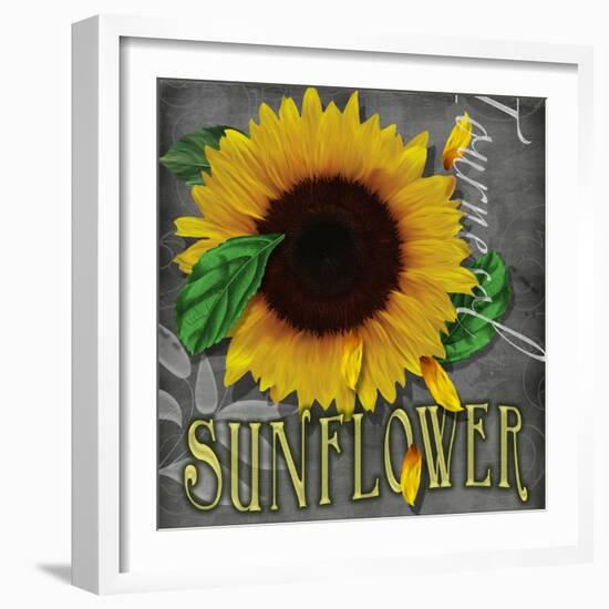 Sunflowers Chalkboard-Asmaa’ Murad-Framed Giclee Print