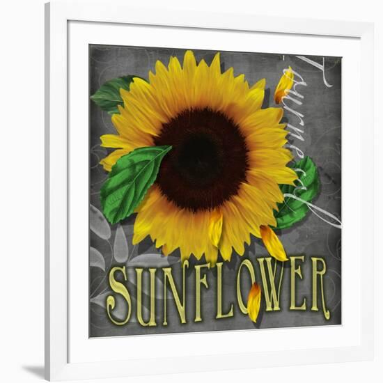 Sunflowers Chalkboard-Asmaa’ Murad-Framed Giclee Print