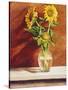 Sunflowers in a Glass Bowl-Helen J. Vaughn-Stretched Canvas