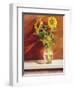 Sunflowers in a Glass Bowl-Helen J. Vaughn-Framed Giclee Print