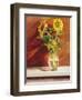 Sunflowers in a Glass Bowl-Helen J. Vaughn-Framed Premium Giclee Print