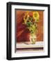 Sunflowers in a Glass Bowl-Helen J. Vaughn-Framed Premium Giclee Print