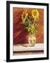 Sunflowers in a Glass Bowl-Helen J. Vaughn-Framed Giclee Print